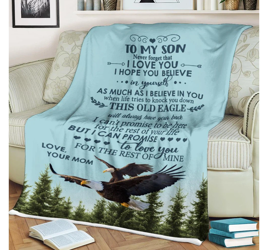 Throw Blanket, Quilt - To My Son From Mom Sherpa Fleece