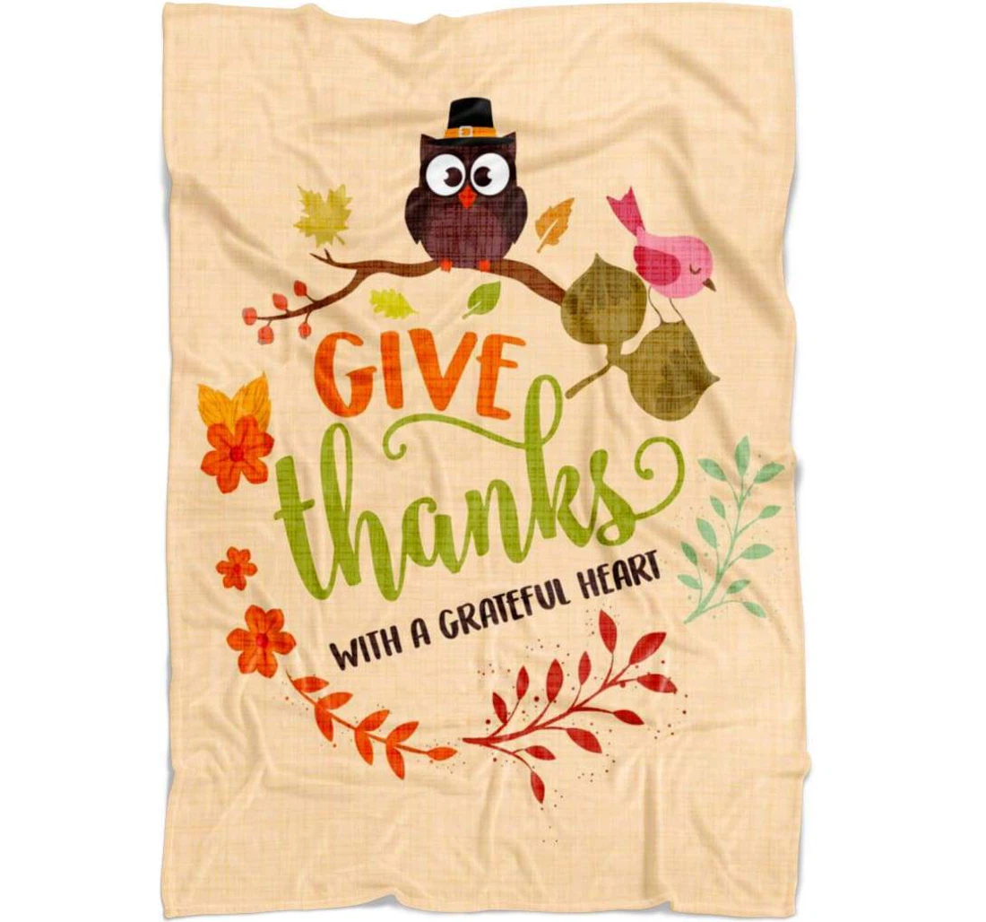 Throw Blanket, Quilt - Give Thanks With A Grateful Heart Sherpa Fleece