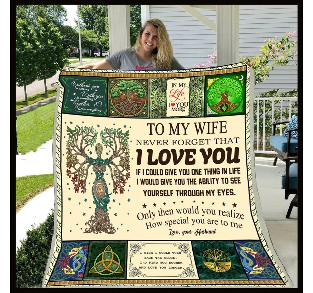 Throw Blanket, Quilt - To My Wife From Husband Sherpa Fleece