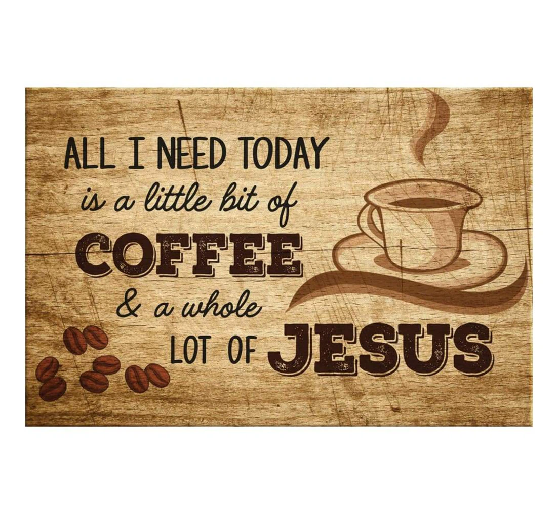 Poster, Canvas - Jesus And Coffee Christian Print Framed Wall Art