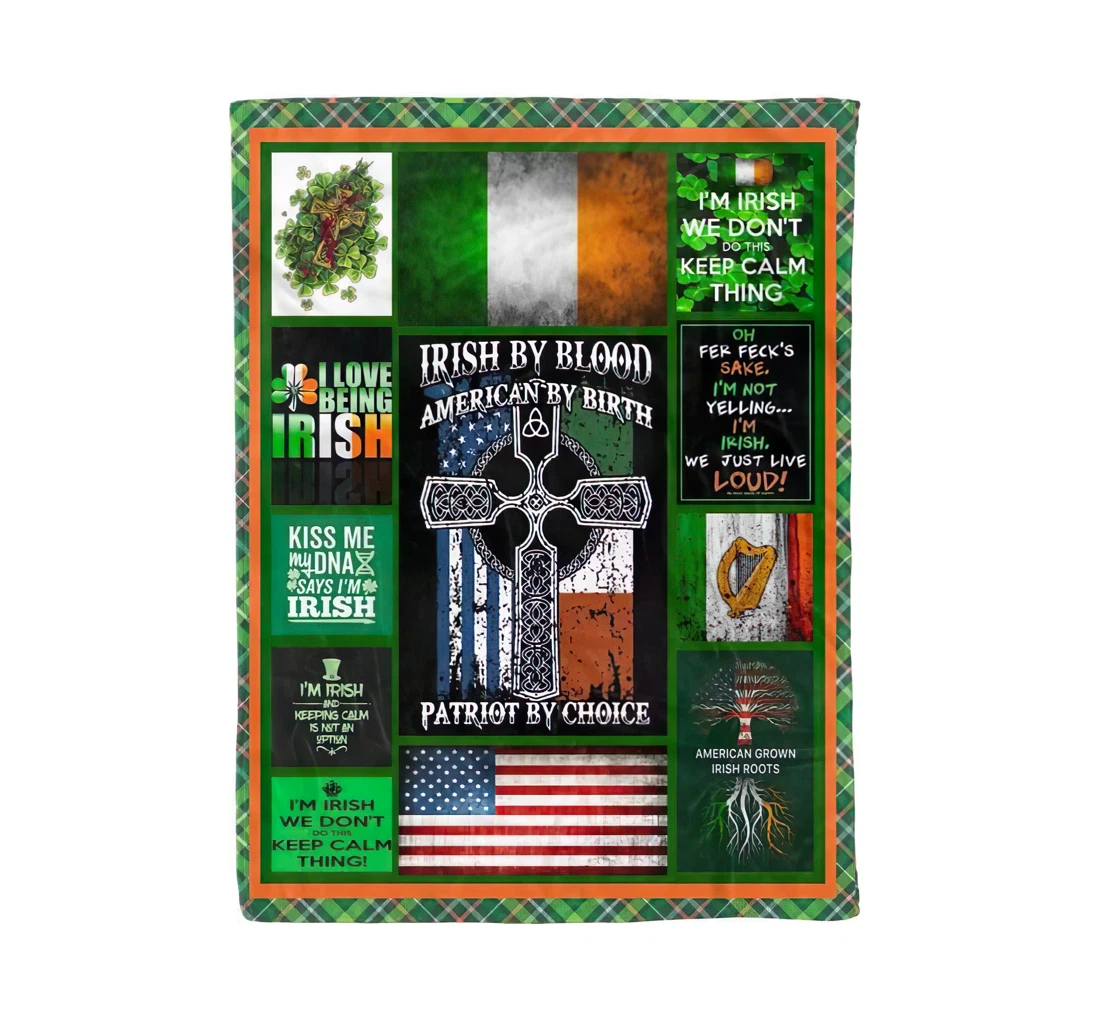 Throw Blanket, Quilt - I Love Being Irish St Patrick's Day Sherpa Fleece