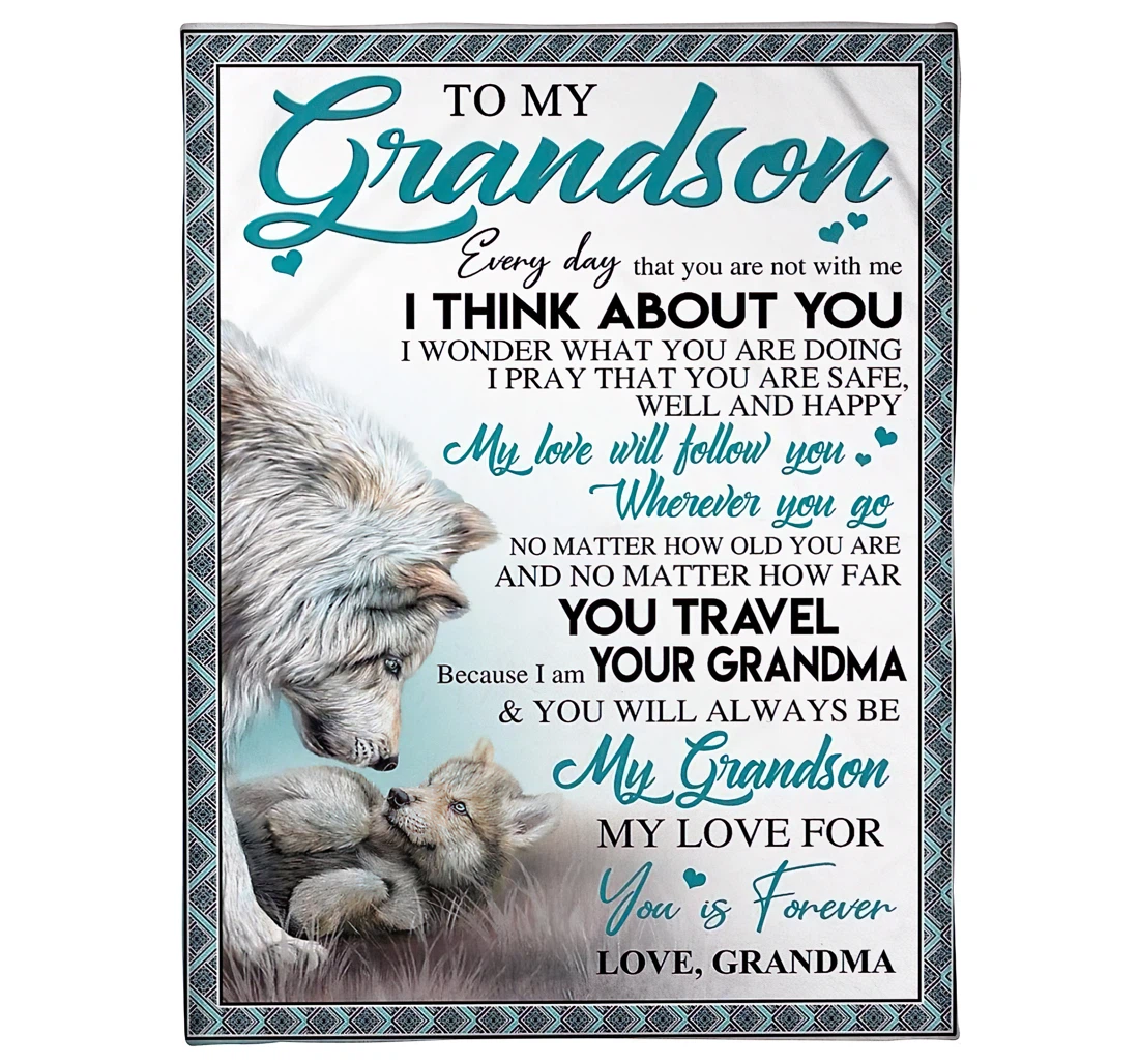 Throw Blanket, Quilt - To My Grandson From Grandma Sherpa Fleece