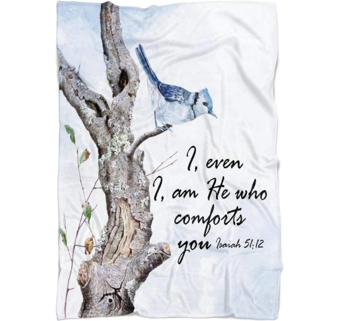 Throw Blanket, Quilt - I Even I Am He Who Comforts You Sherpa Fleece