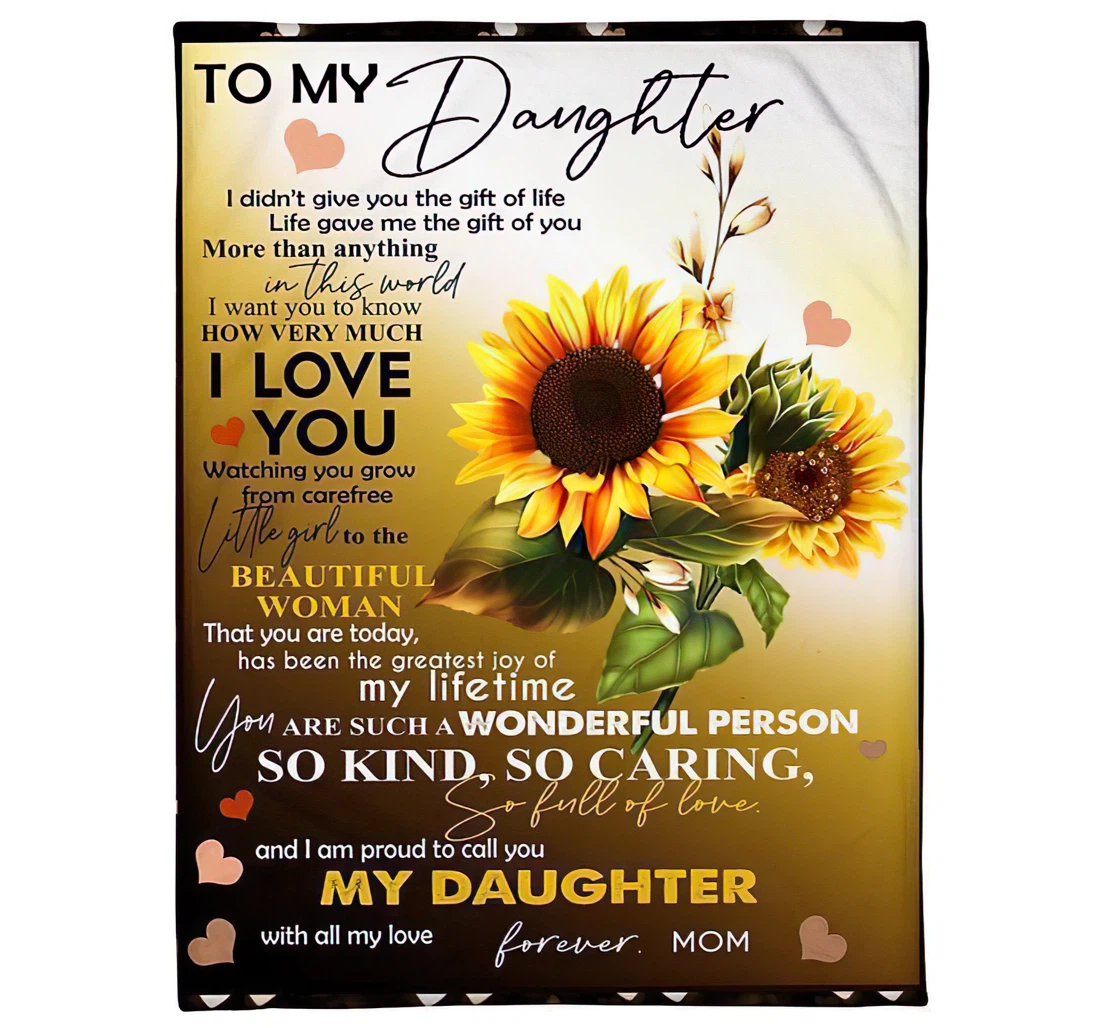 Throw Blanket, Quilt - To My Daughter From Mom Sherpa Fleece