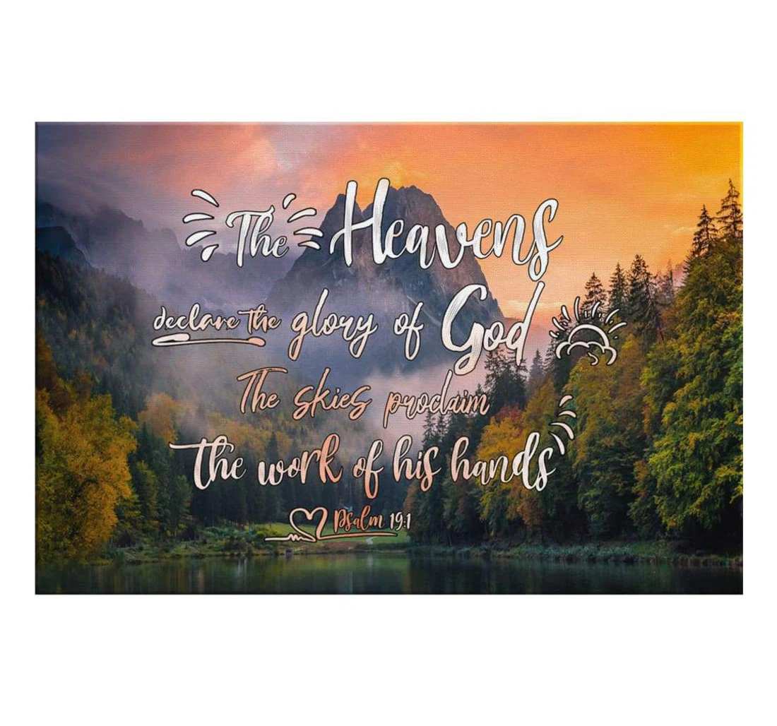 Poster, Canvas - Bible Verse Psalm 191 The Heavens Declare The Glory Of God Print Framed Wall Art