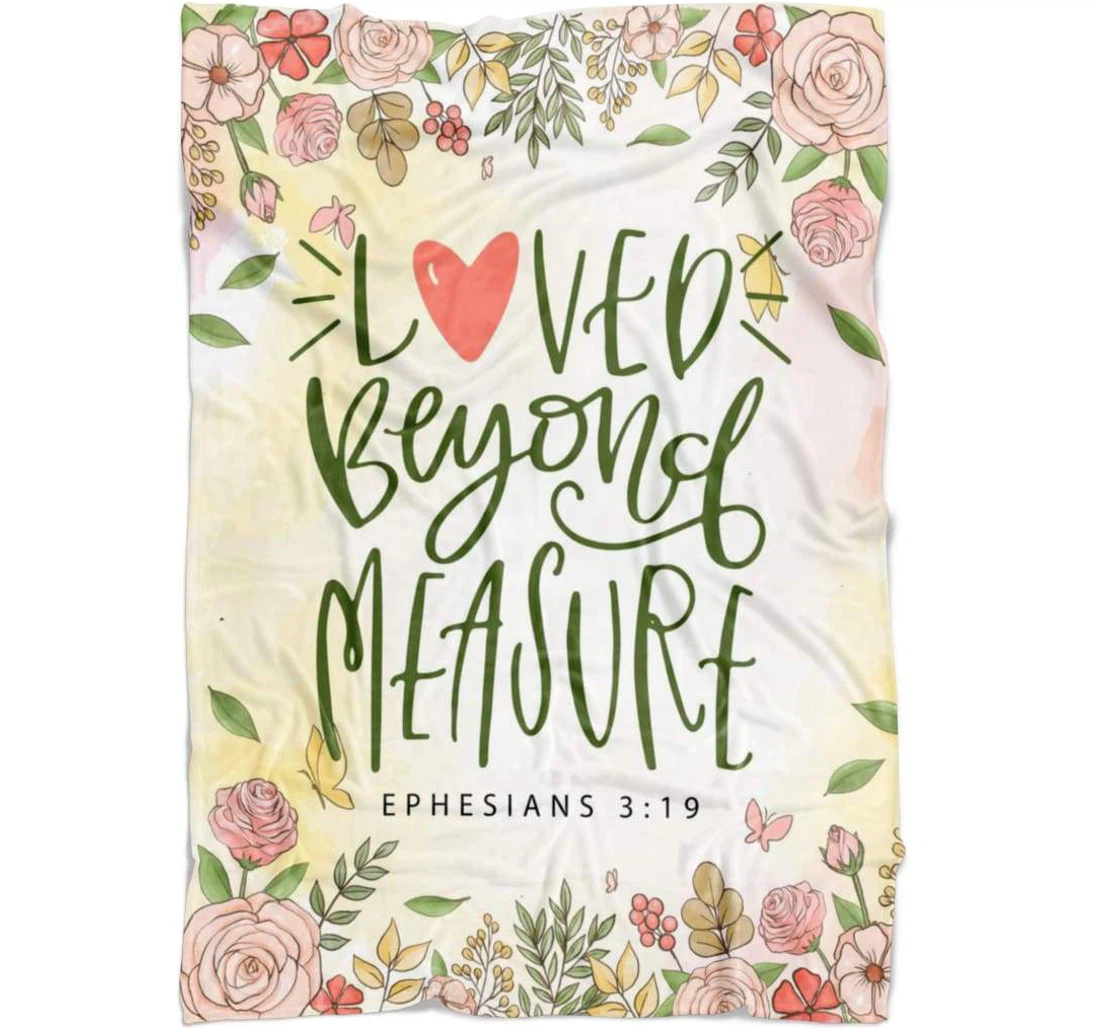 Throw Blanket, Quilt - Loved Beyond Measure Ephesians Sherpa Fleece