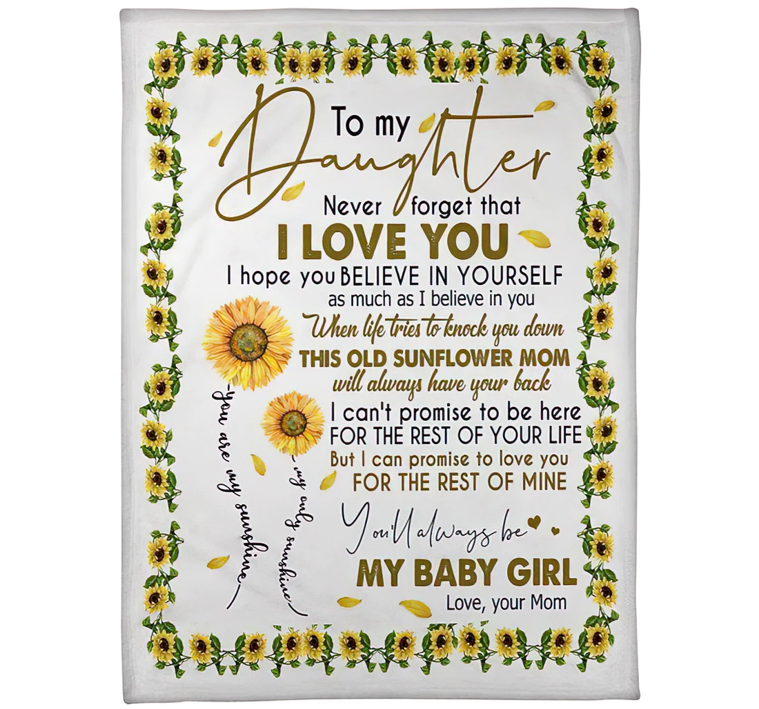 Throw Blanket, Quilt - To My Daughter From Mom Sherpa Fleece