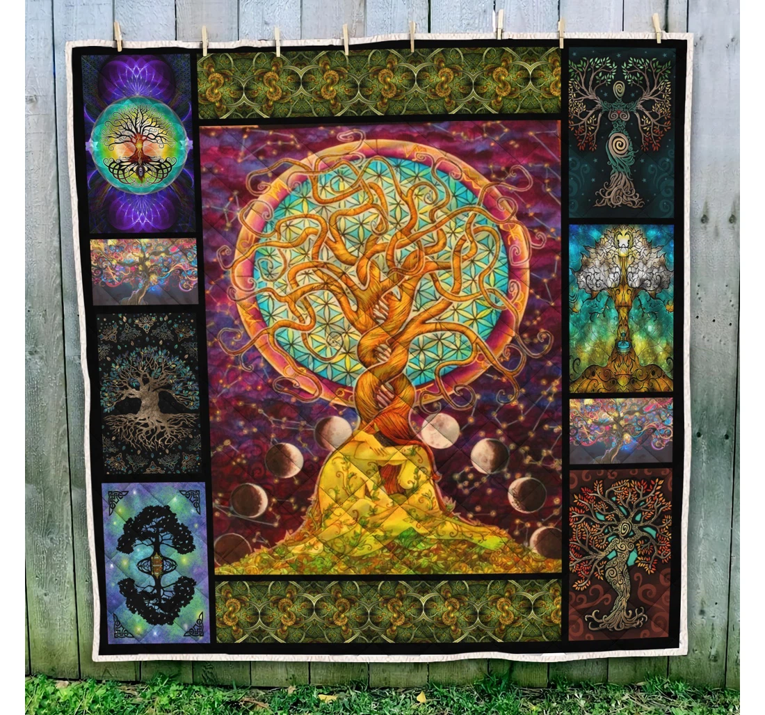Throw Blanket, Quilt - Tree Of Life Irish St Patrick's Day Sherpa Fleece