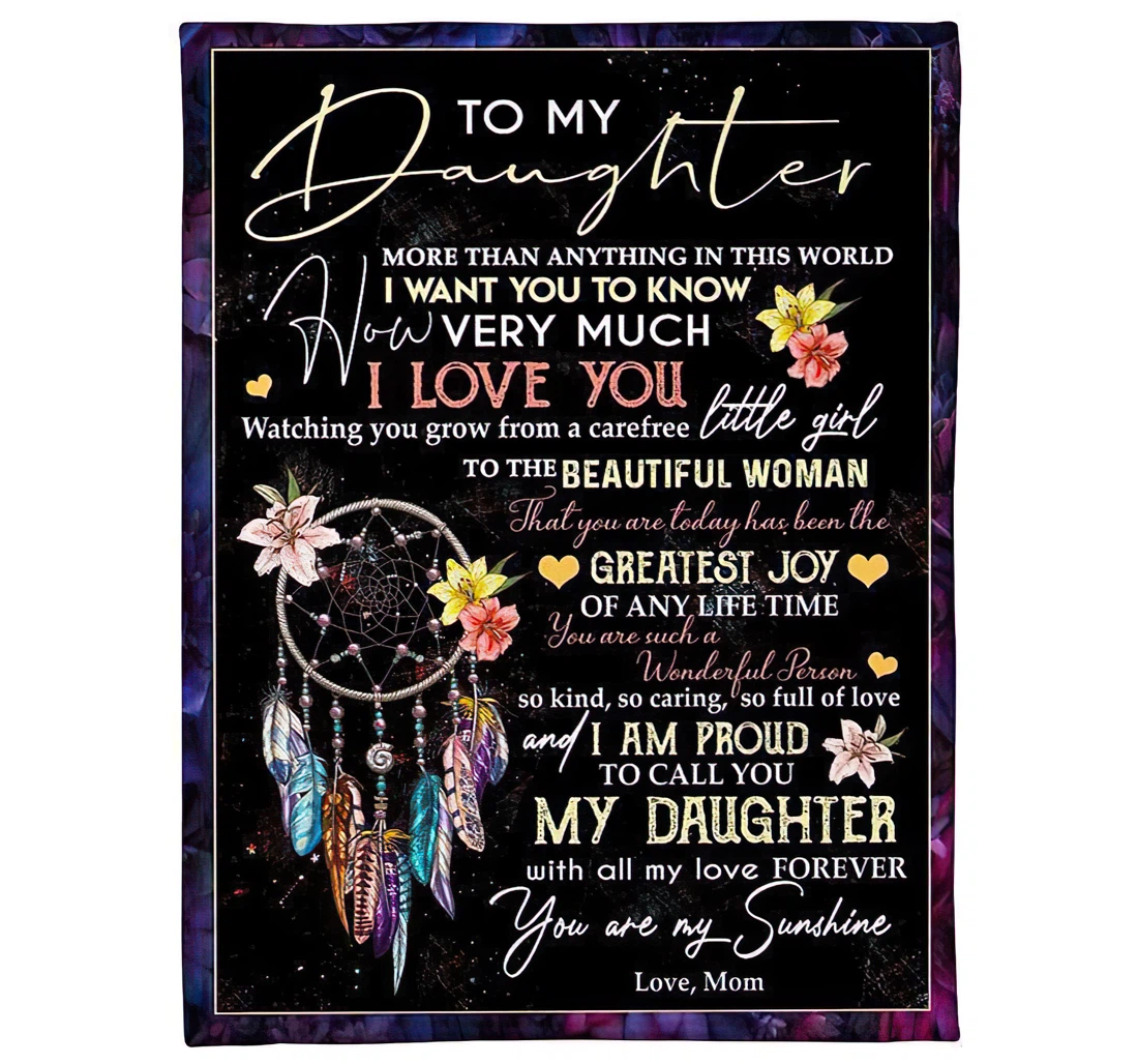 Throw Blanket, Quilt - To My Daughter From Mom Sherpa Fleece
