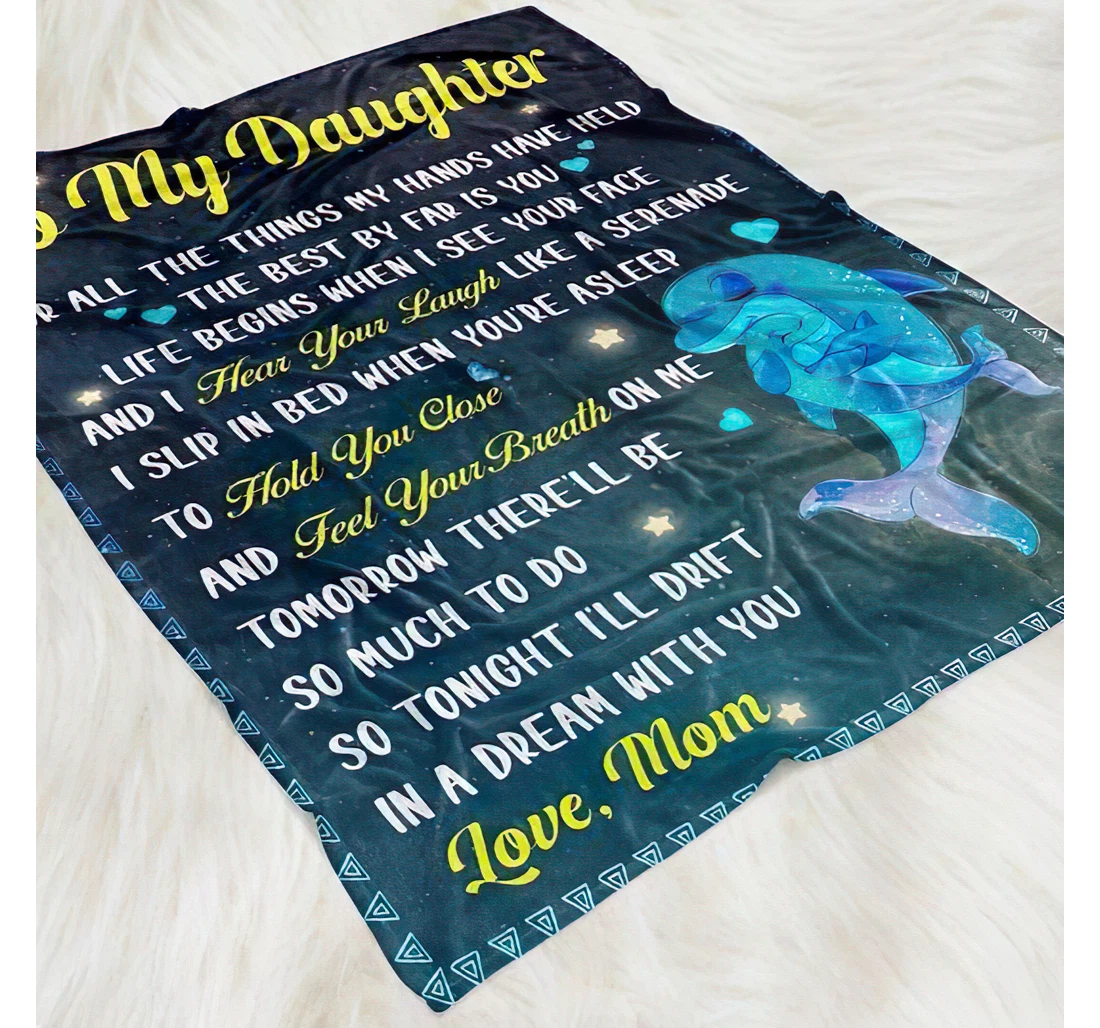 Throw Blanket, Quilt - To My Daughter From Mom Sherpa Fleece
