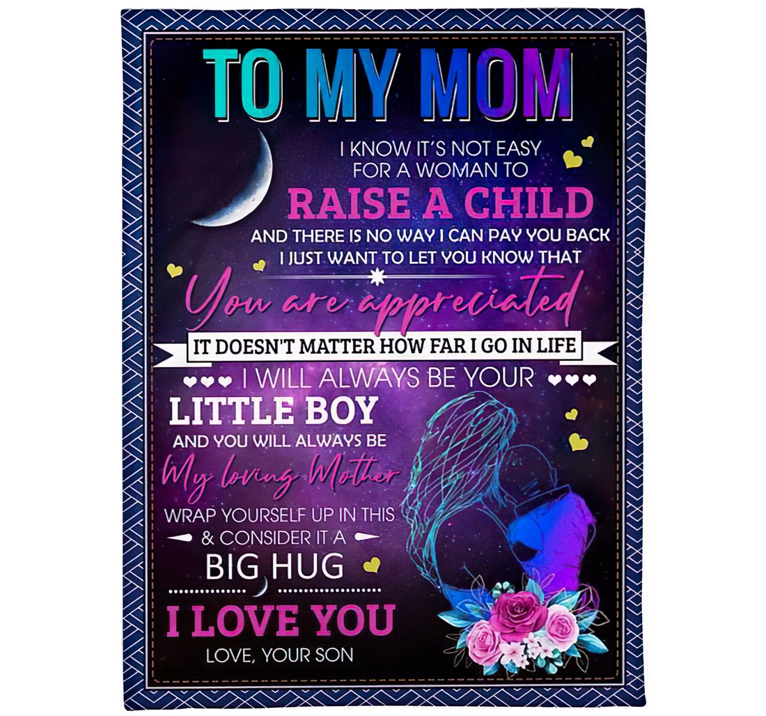 Throw Blanket, Quilt - To My Mom From Son I Will Always Be Your Little Boy Sherpa Fleece