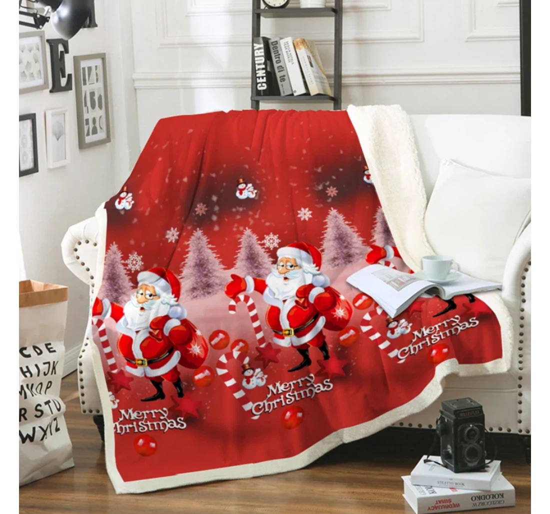 Throw Blanket, Quilt - Merry Sherpa Fleece