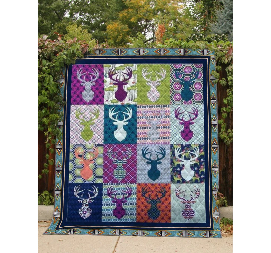 Throw Blanket, Quilt - Hunting Sherpa Fleece