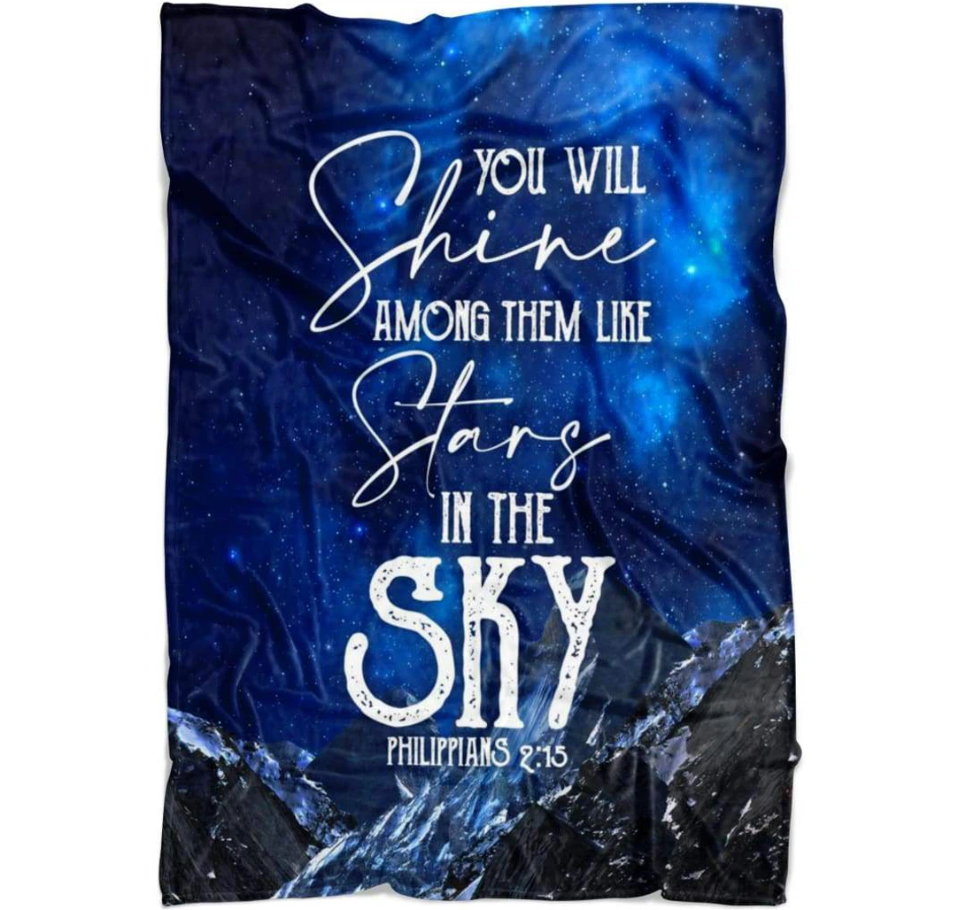 Throw Blanket, Quilt - You Will Shine Among Them Like Stars In The Sky Sherpa Fleece