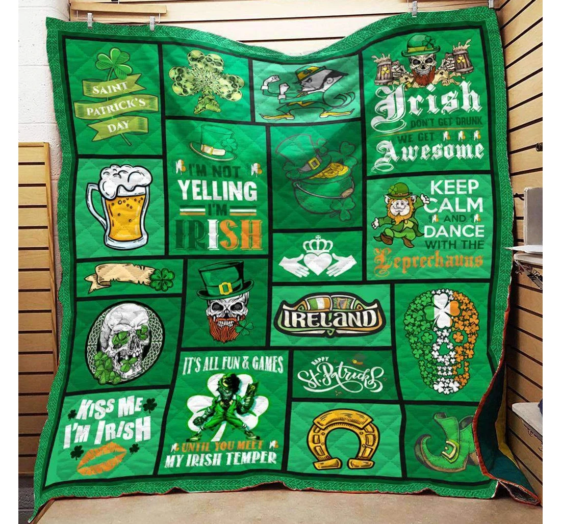 Throw Blanket, Quilt - Irish St. Patrick's Day Sherpa Fleece