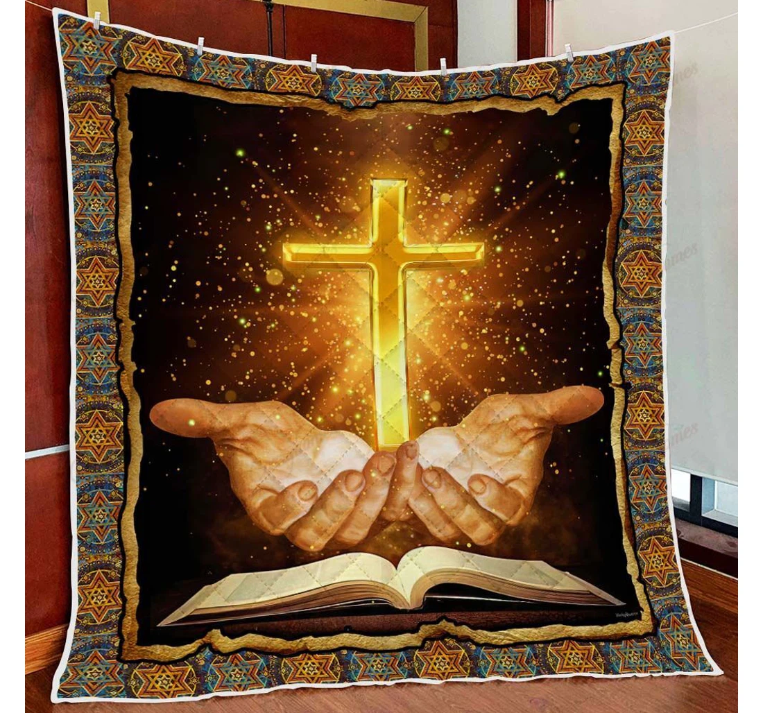 Throw Blanket, Quilt - Jesus Bible Sherpa Fleece