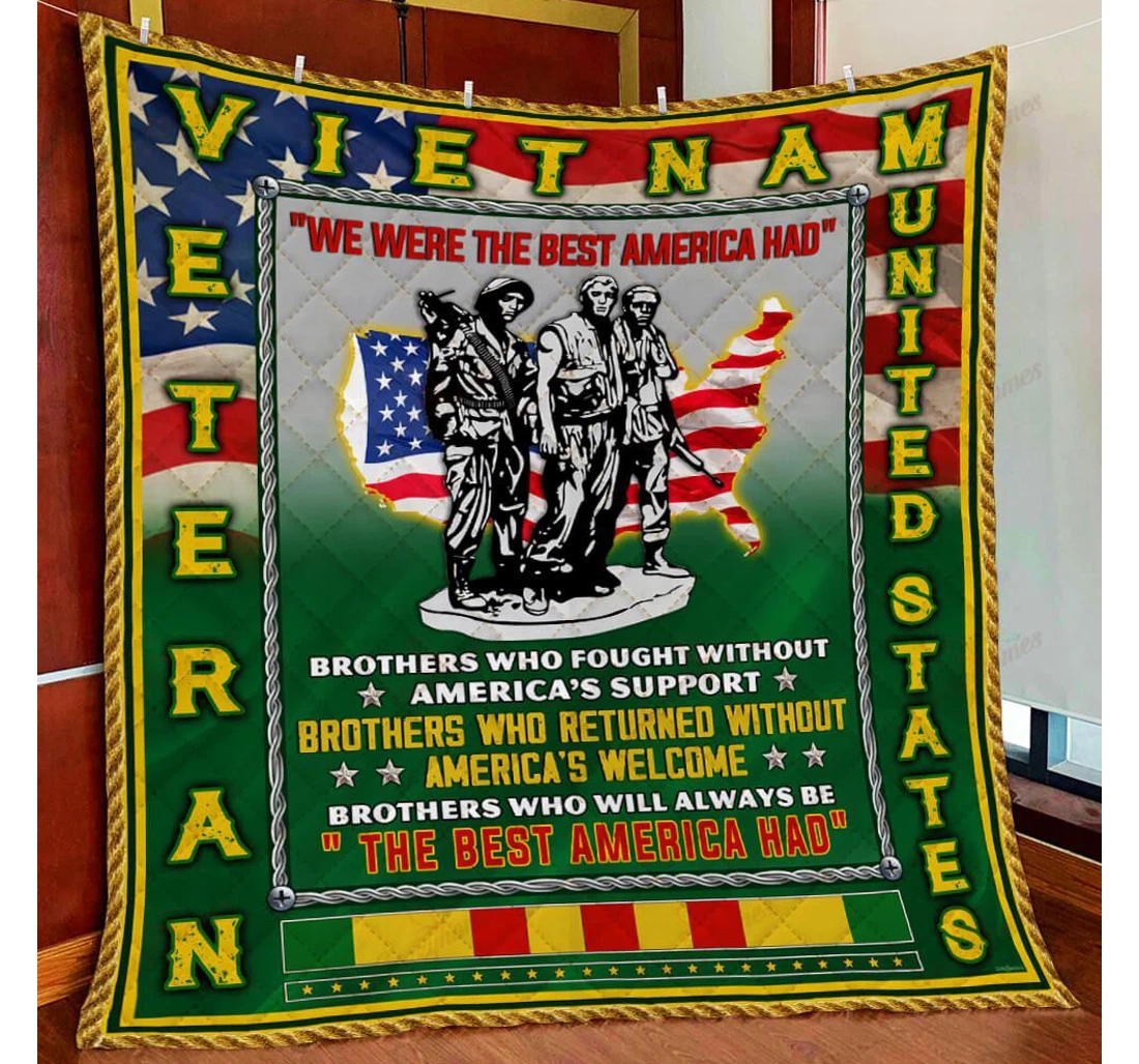 Throw Blanket, Quilt - Vietnam Veteran Sherpa Fleece