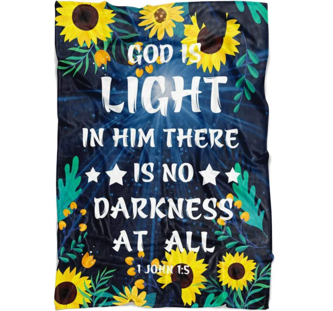 Throw Blanket, Quilt - God Is Light; In Him There Is No Darkness At All Sherpa Fleece