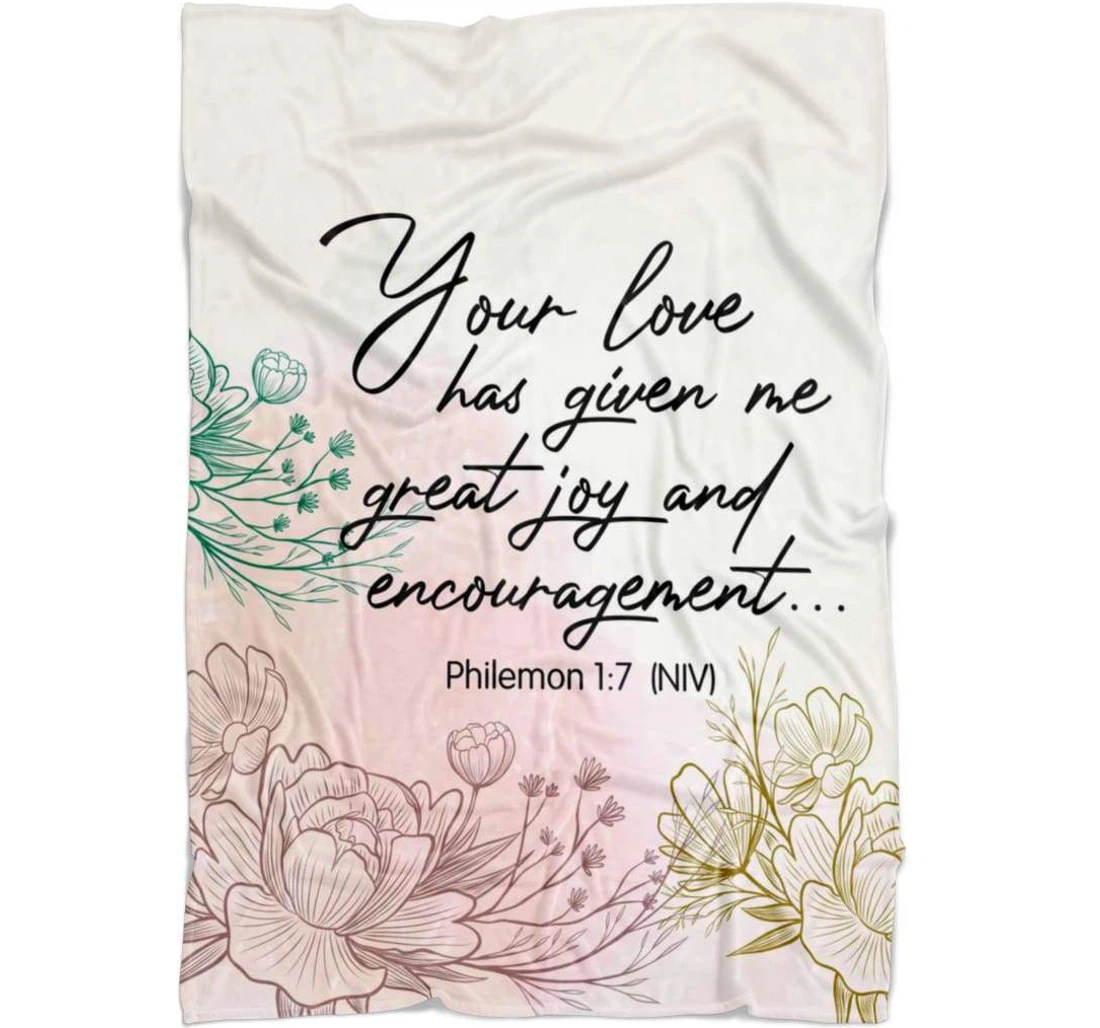 Throw Blanket, Quilt - Your Love Has Given Me Great Joy And Encouragement Sherpa Fleece