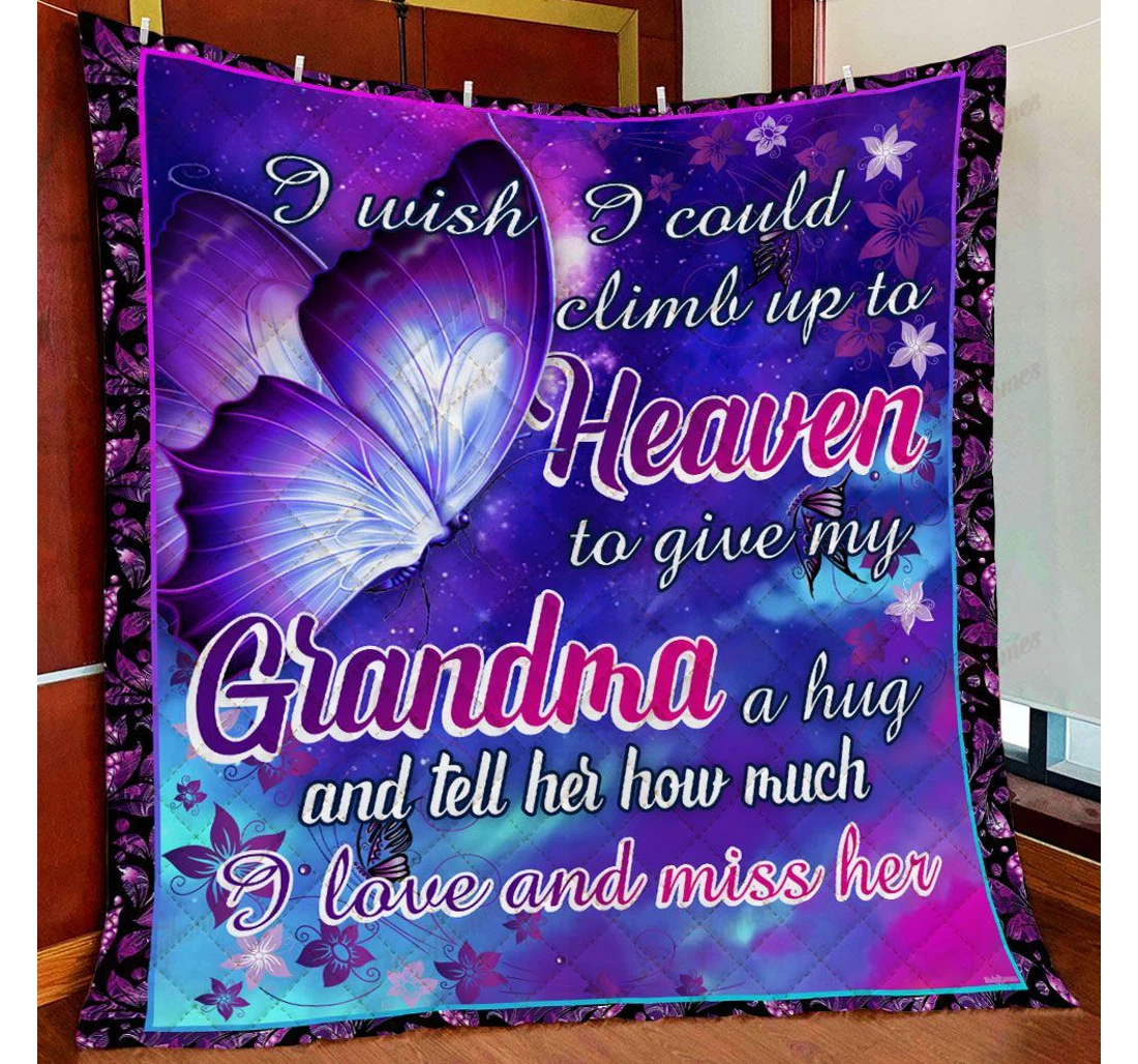 Throw Blanket, Quilt - Grandma In Heaven Sherpa Fleece