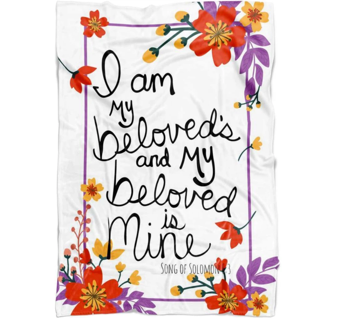 Throw Blanket, Quilt - I Am My Beloved’s And My Beloved Is Mine Sherpa Fleece