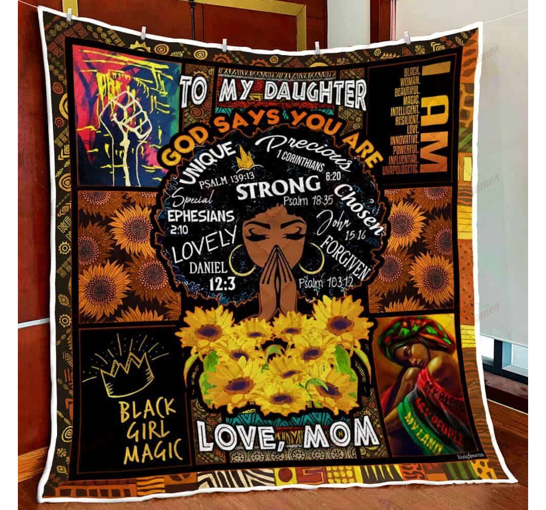 Throw Blanket, Quilt - To My Gorgeous Black Girl Love Mom Sherpa Fleece