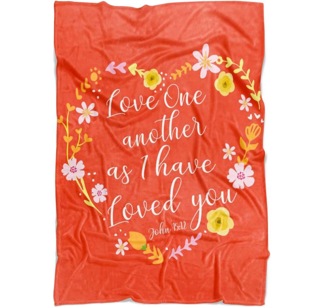 Throw Blanket, Quilt - Love One Another As I Have Loved You Sherpa Fleece