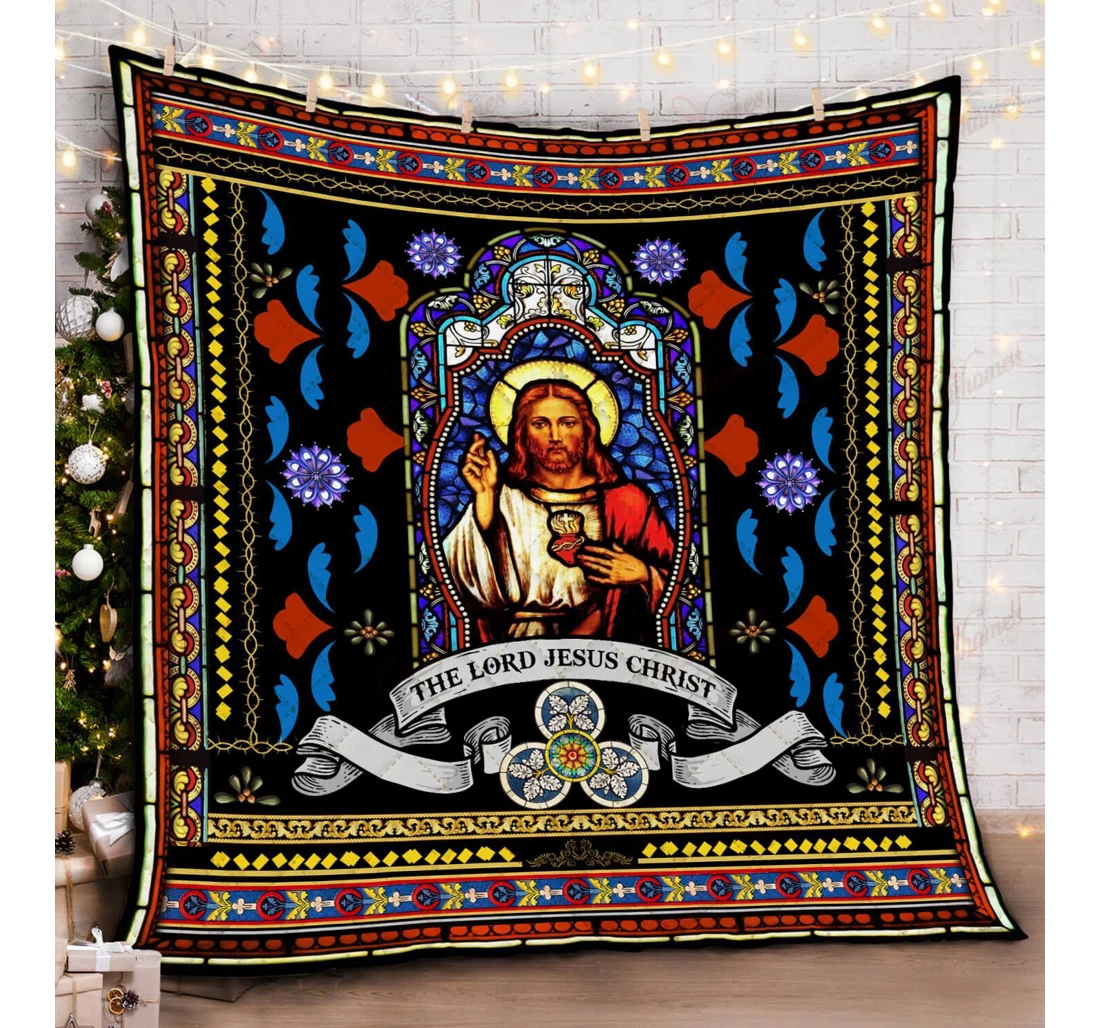 Throw Blanket, Quilt - The Lord Jesus Christ Sherpa Fleece