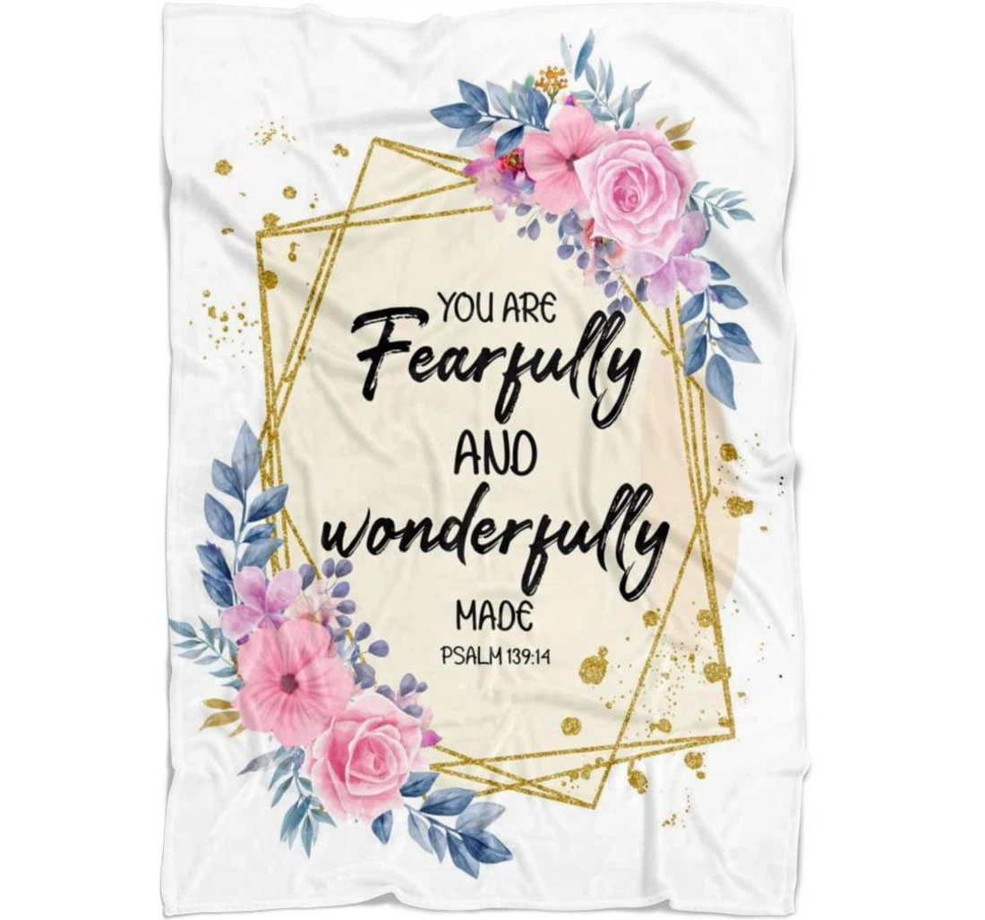 Throw Blanket, Quilt - You Are Fearfully And Wonderfully Sherpa Fleece