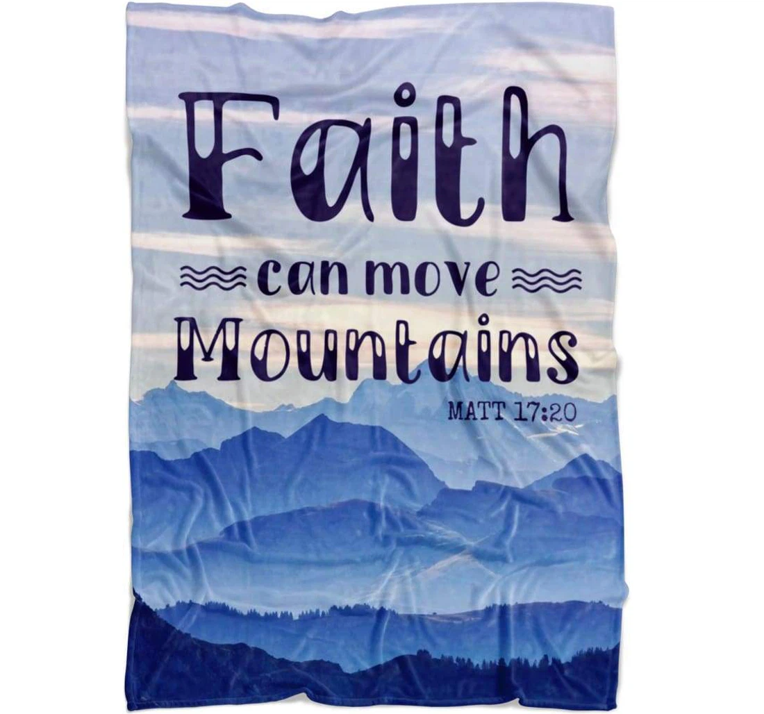 Throw Blanket, Quilt - Faith Can Move Mountains Matthew Sherpa Fleece