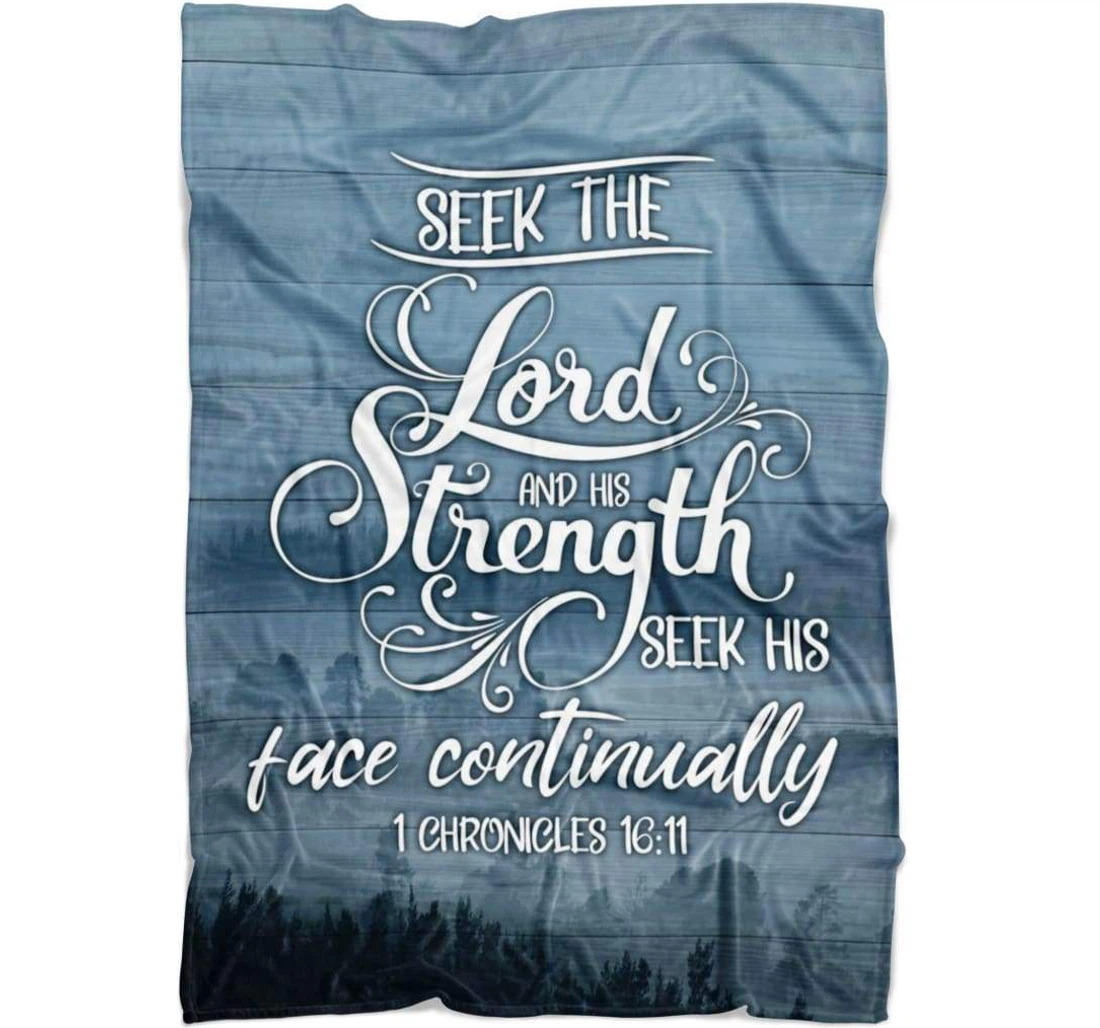 Throw Blanket, Quilt - Seek The Lord And His Strength Sherpa Fleece