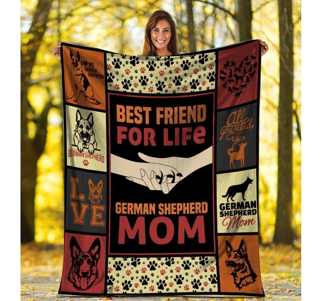 Throw Blanket, Quilt - Best Friend Life German Shepherd Sherpa Fleece