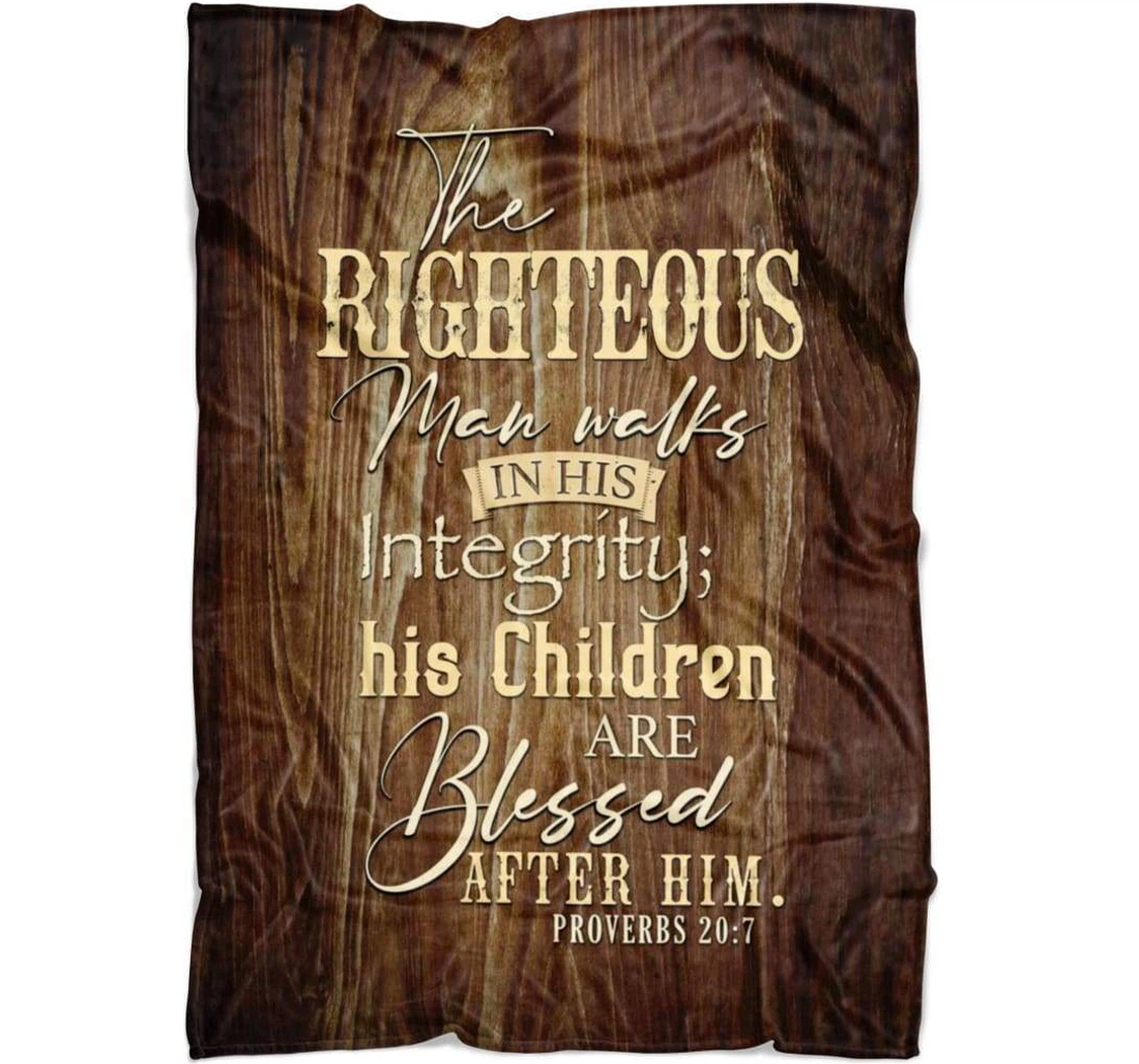 Throw Blanket, Quilt - The Righteous Man Walks In His Integrity Sherpa Fleece
