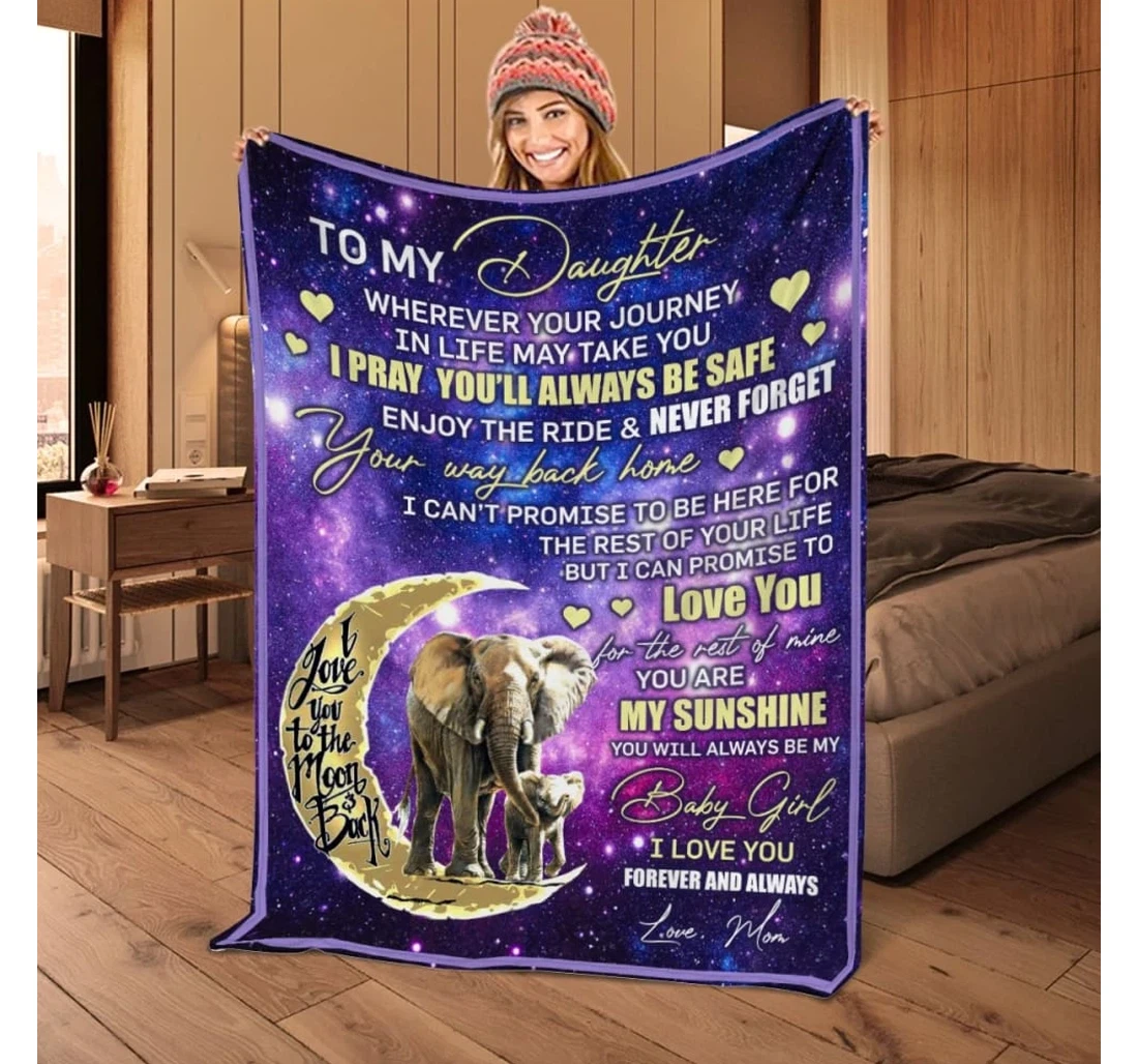 Throw Blanket, Quilt - To My Daughter From Mom Sherpa Fleece
