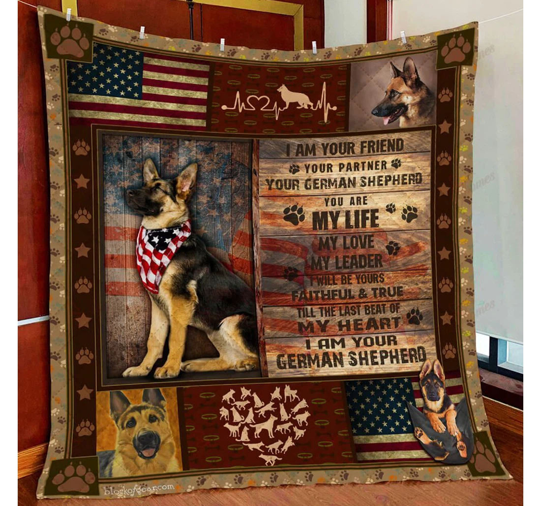 Throw Blanket, Quilt - I Am Your German Shepherd Sherpa Fleece