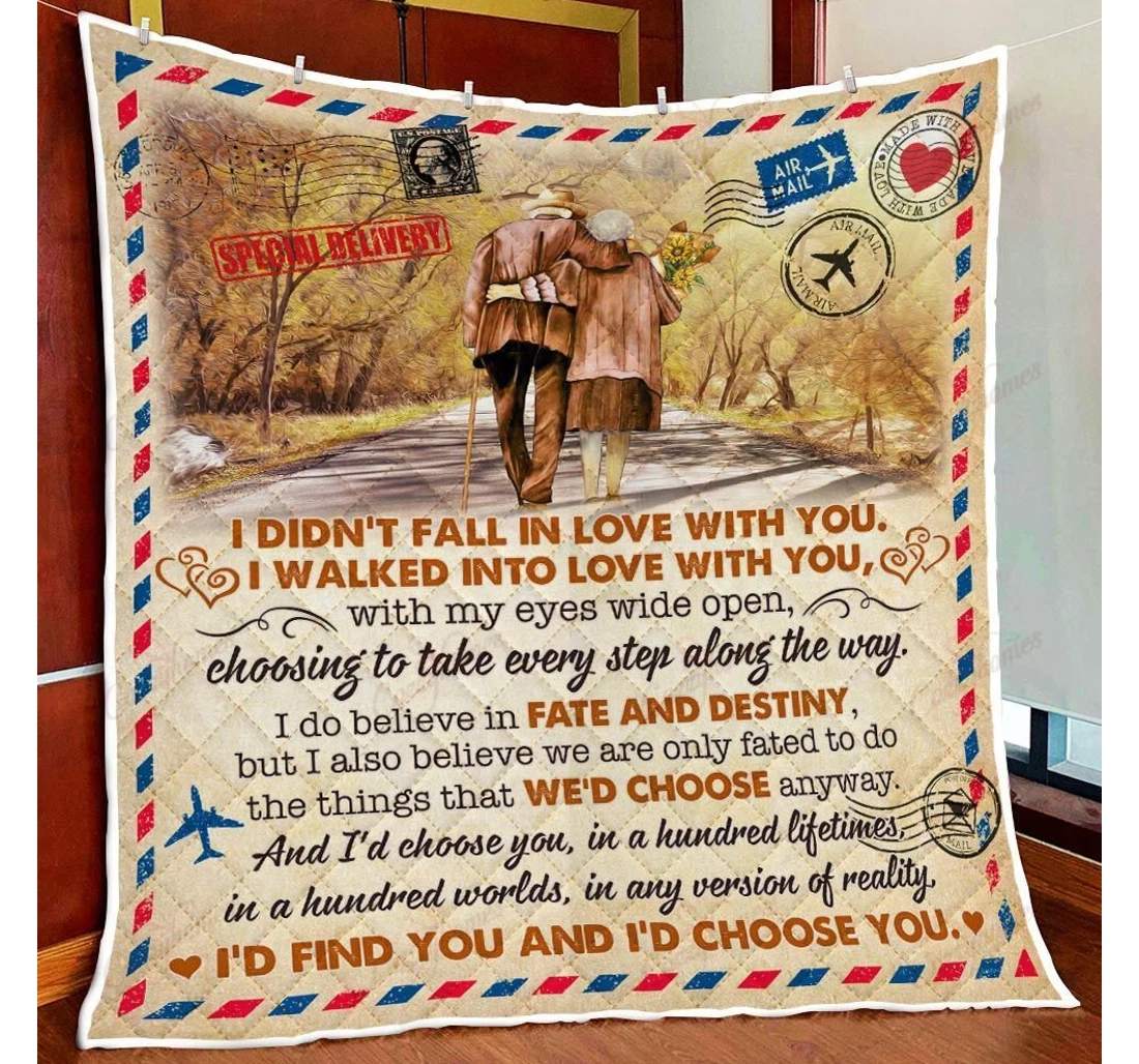 Throw Blanket, Quilt - Love Letter I Walked Into Love With You In A Hundred Lifetimes Sherpa Fleece