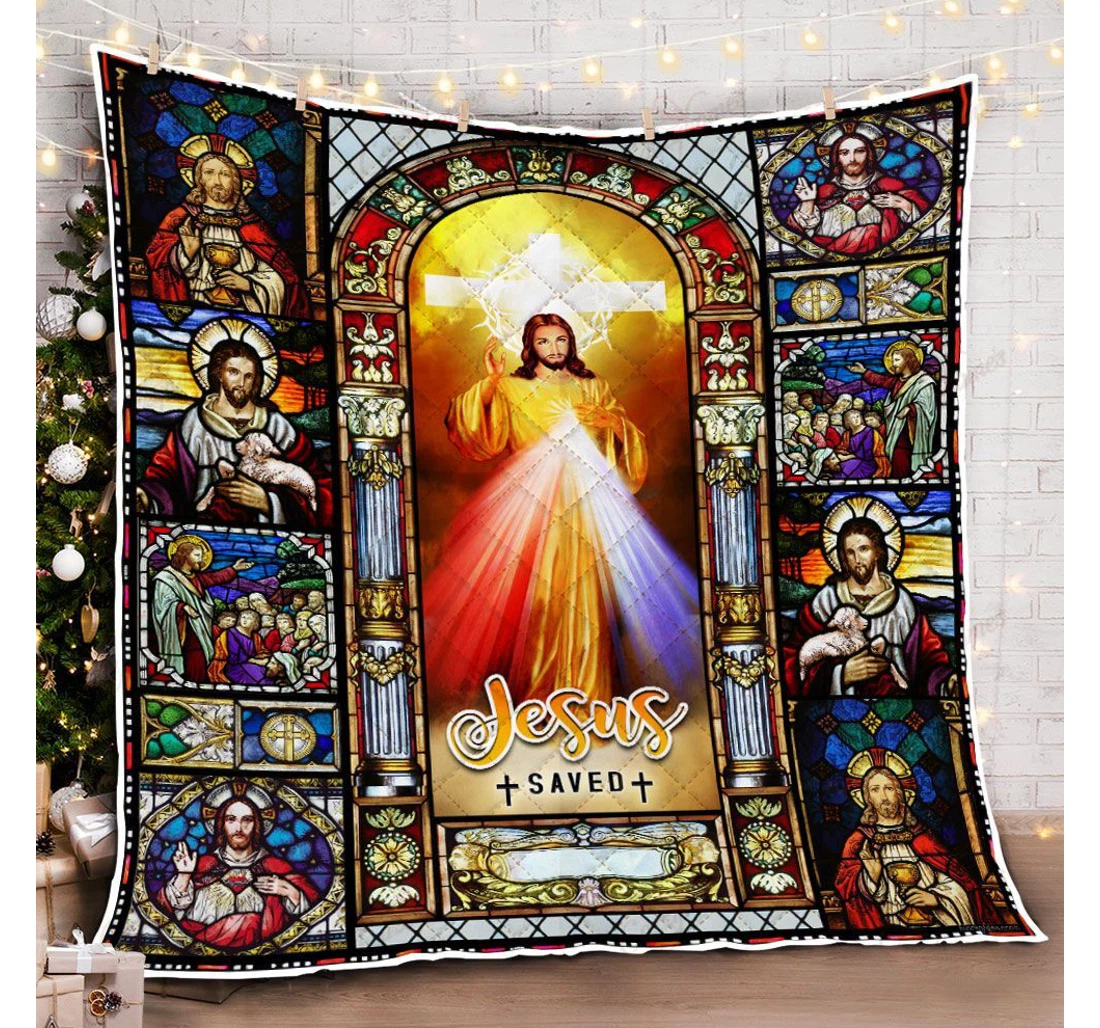 Throw Blanket, Quilt - Jesus Of Divine Mercy Sherpa Fleece