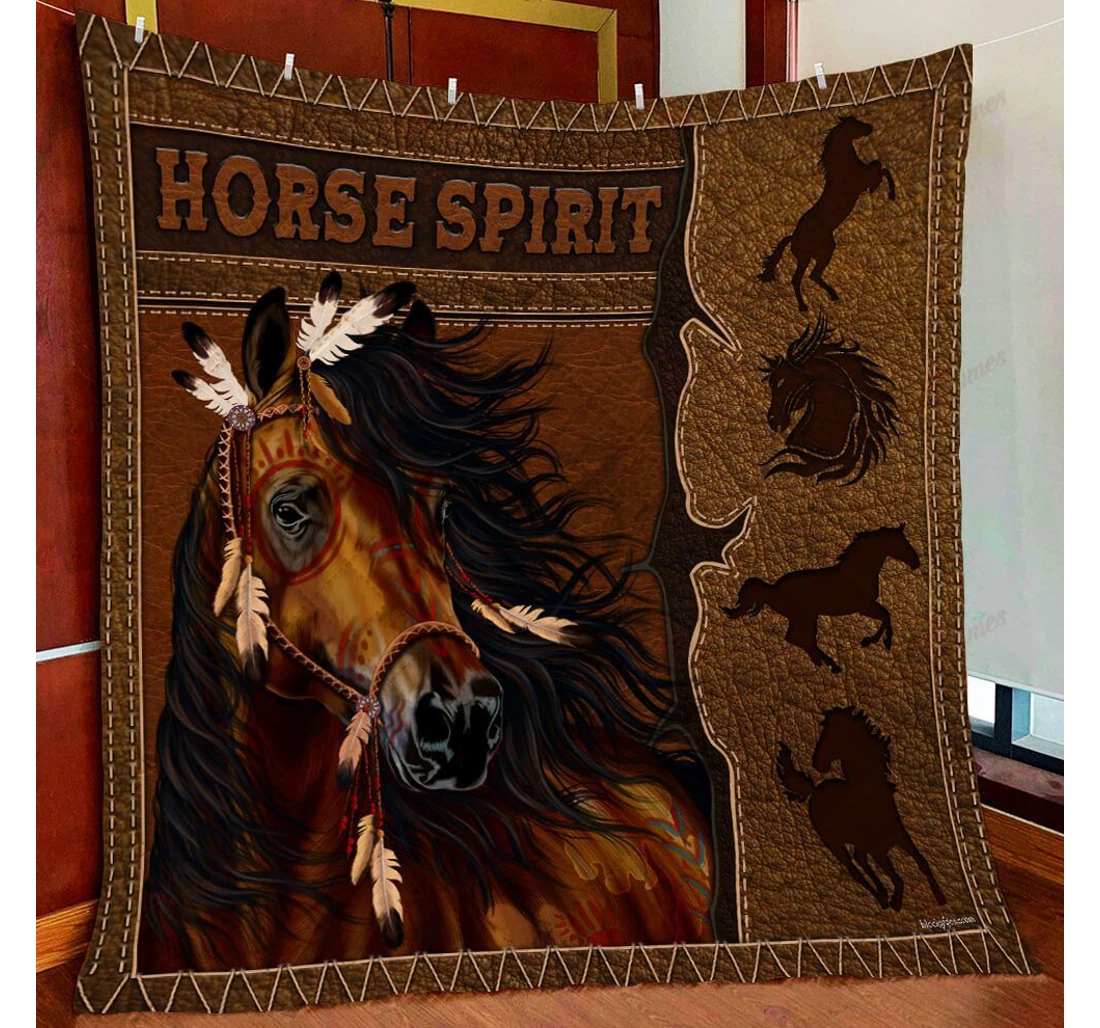 Throw Blanket, Quilt - Horse Spirit Sherpa Fleece