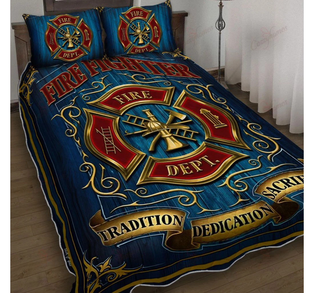 Throw Blanket, Quilt - Firefighter Tradition Dedication Sacrifice Set Sherpa Fleece