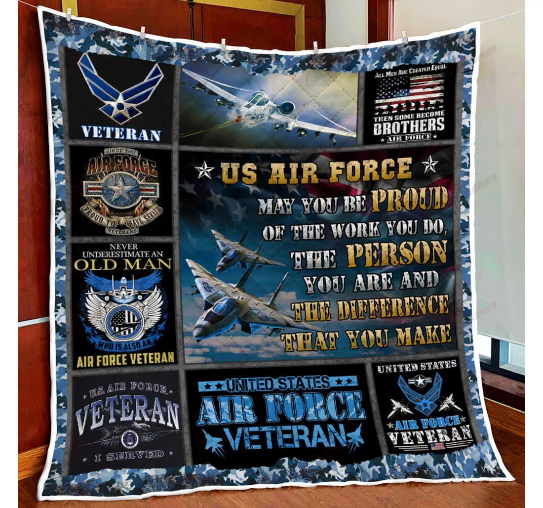 Throw Blanket, Quilt - Us Air Force May You Be Proud Sherpa Fleece