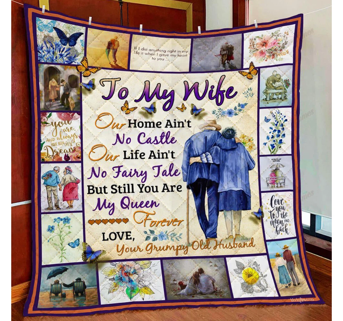 Throw Blanket, Quilt - My Wife You Are My Queen Forever Sherpa Fleece