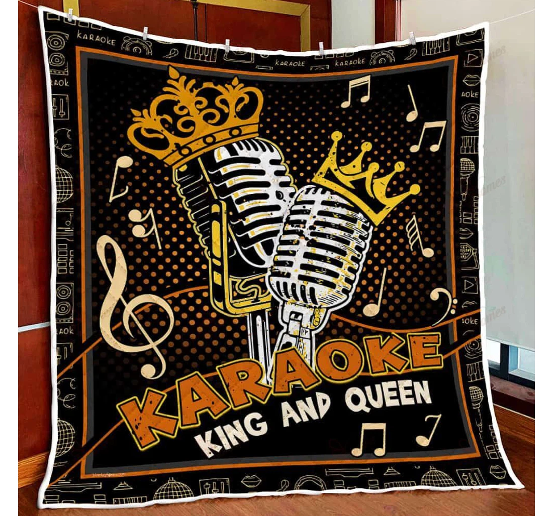 Throw Blanket, Quilt - Karaoke King And Queen V1 Sherpa Fleece