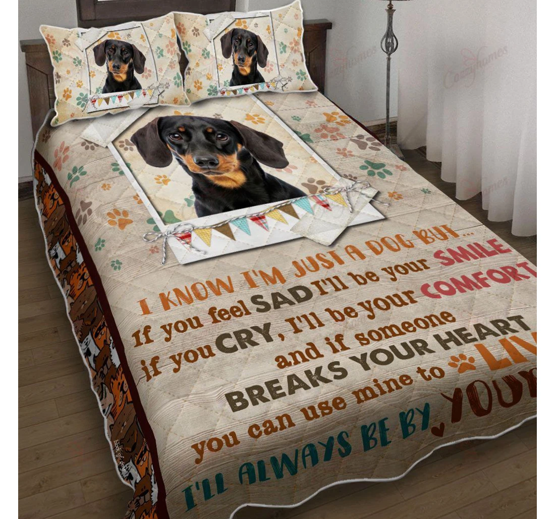 Throw Blanket, Quilt - Ill Always Be By Your Side Dachshund Set Sherpa Fleece