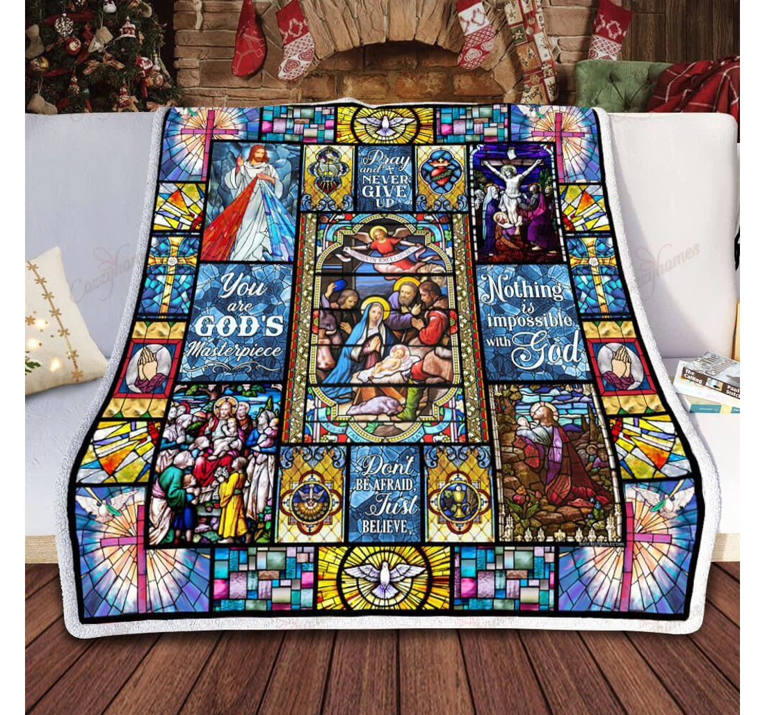 Throw Blanket, Quilt - My God Jesus Christian Sherpa Fleece