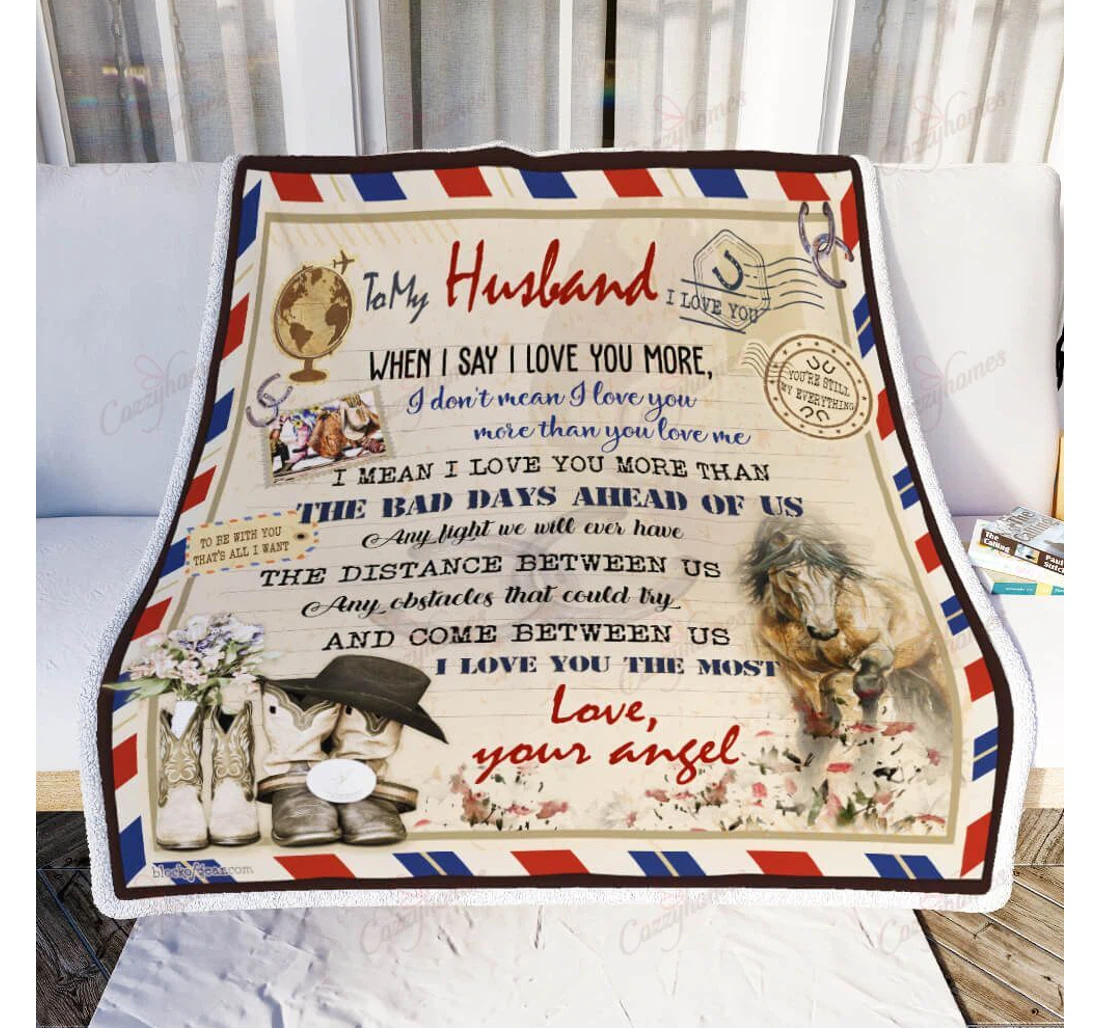 Throw Blanket, Quilt - My Husband When I Say I Love You Sherpa Fleece