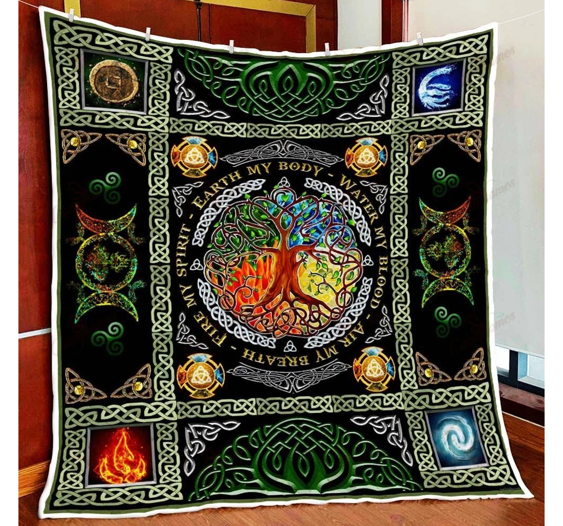 Throw Blanket, Quilt - Tree Of Life Earth My Body Sherpa Fleece