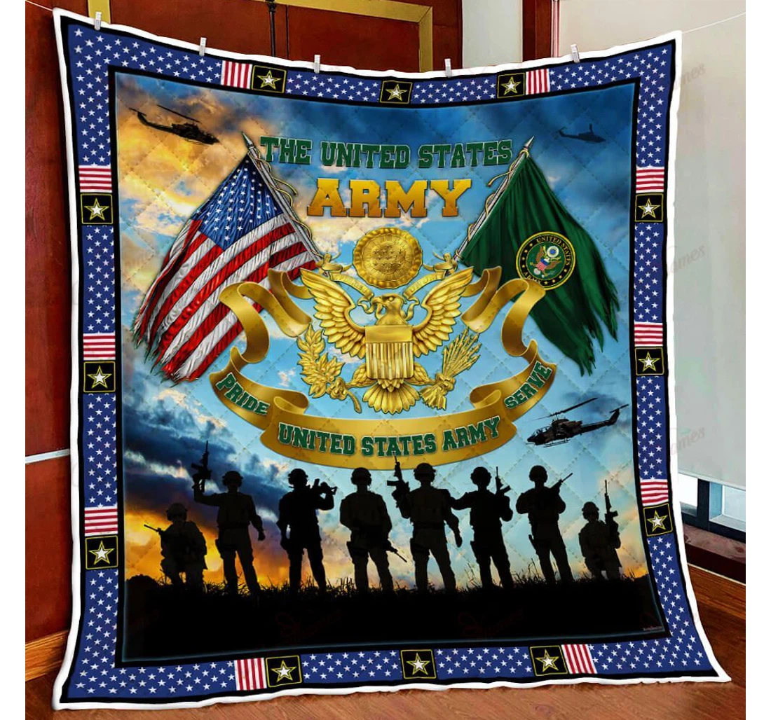 Throw Blanket, Quilt - The United States Army Sherpa Fleece