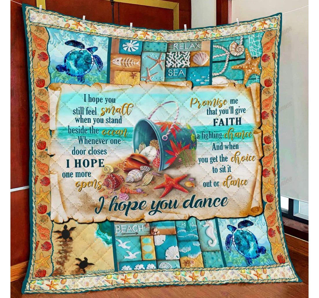 Throw Blanket, Quilt - I Hope You Dance Beach Sherpa Fleece