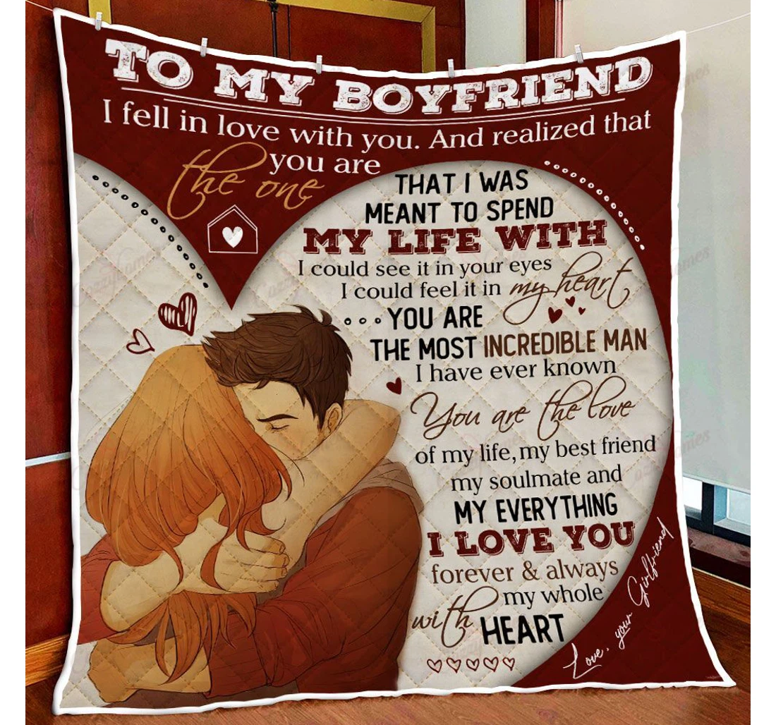 Throw Blanket, Quilt - To My Boyfriend You Are The Love Of My Life Sherpa Fleece