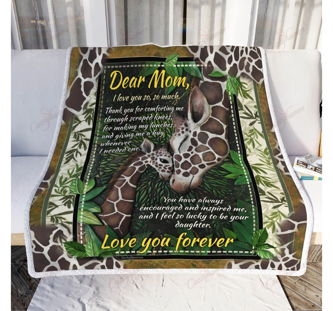 Throw Blanket, Quilt - So Lucky To Be Your Daughter Love Mom Sherpa Fleece